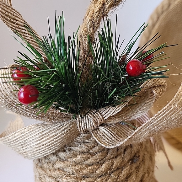 Rustic Jute Rope Christmas Bells Set Of 3